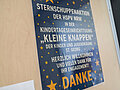 Sternschnuppenaktion 2025 Ein Plakat auf dem der HSPV für den Einsatz gedankt wird