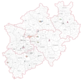 Auf der Karte sind die Standorte der HSPV NRW und des LAFP NRW sowie das IM NRW, die Bezirksregierungen und die Grenzen der Regierungsbezirke kenntlich gemacht. Hinzu kommen die Einstellungs- und Ausbildungsbehörden der Polizei.