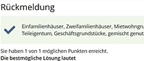 ILIAS Einstein Das Bild zeigt eine Rückmeldung auf der Lernplattform ILIAS, die grün hinterlegt ist.